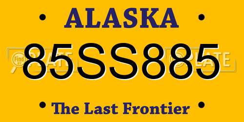 85SS885 Alaska License Plate