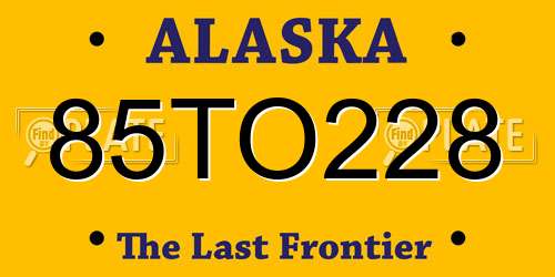 85TO228 Alaska License Plate