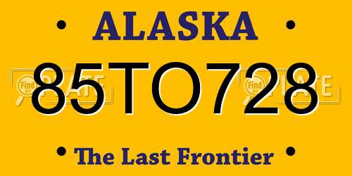 85TO728 Alaska License Plate