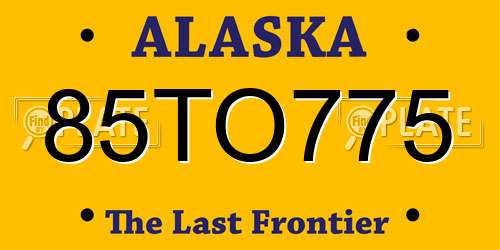 85TO775 Alaska License Plate