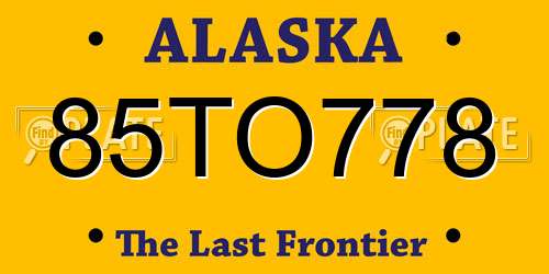 85TO778 Alaska License Plate