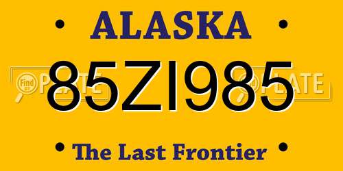 85ZI985 Alaska License Plate