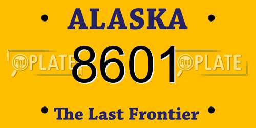 8601 Alaska License Plate