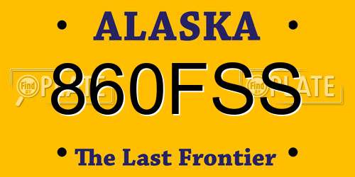 860FSS Alaska License Plate