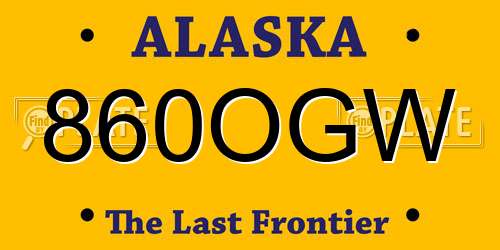 860OGW Alaska License Plate