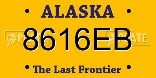 8616EB Alaska License Plate