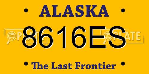 8616ES Alaska License Plate