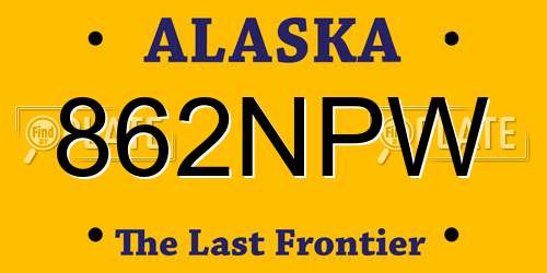 862NPW Alaska License Plate