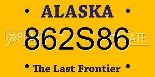 862S86 Alaska License Plate