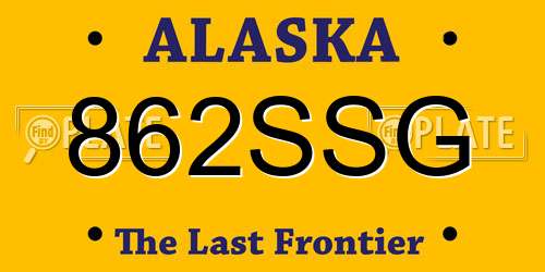 862SSG Alaska License Plate