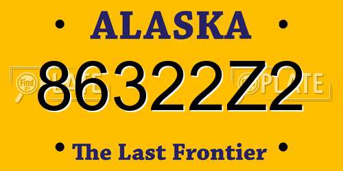 86322Z2 Alaska License Plate