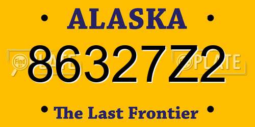 86327Z2 Alaska License Plate