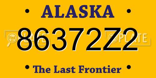 86372Z2 Alaska License Plate