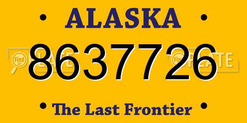 8637726 Alaska License Plate