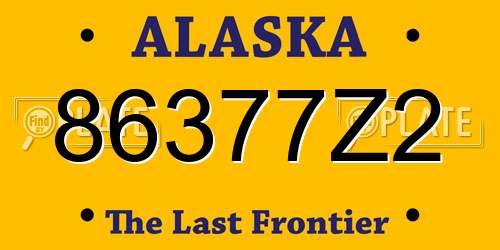 86377Z2 Alaska License Plate