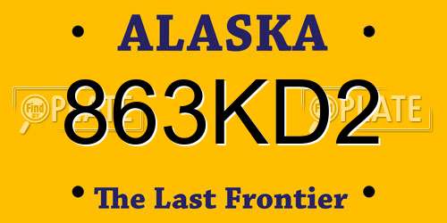 863KD2 Alaska License Plate