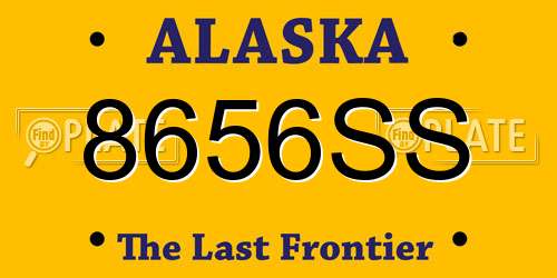 8656SS Alaska License Plate