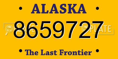 8659727 Alaska License Plate