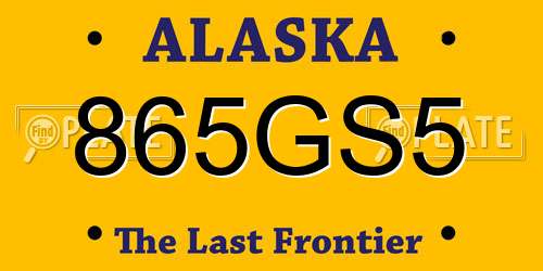 865GS5 Alaska License Plate