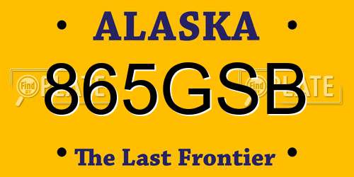 865GSB Alaska License Plate
