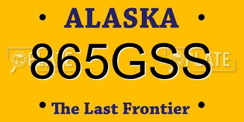 865GSS Alaska License Plate