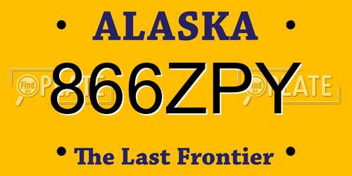 866ZPY Alaska License Plate
