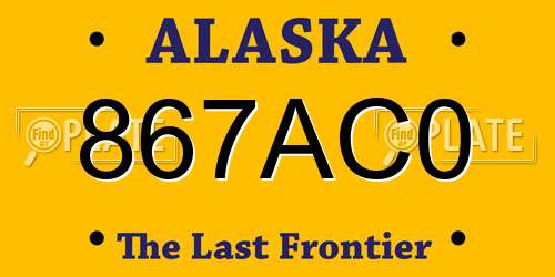 867AC0 Alaska License Plate