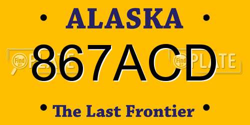 867ACD Alaska License Plate