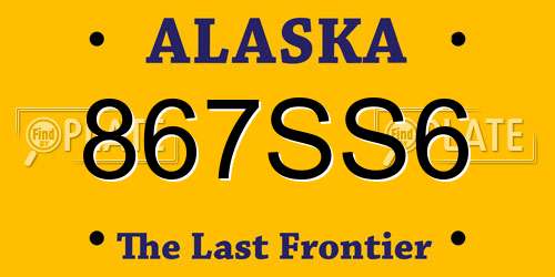 867SS6 Alaska License Plate