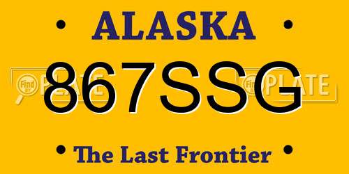 867SSG Alaska License Plate