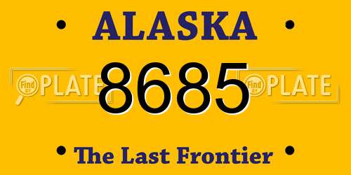 8685 Alaska License Plate