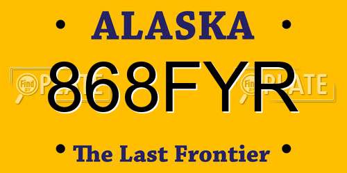 868FYR Alaska License Plate