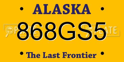 868GS5 Alaska License Plate
