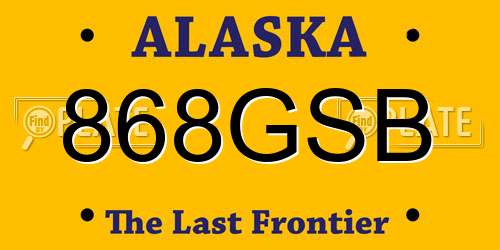 868GSB Alaska License Plate