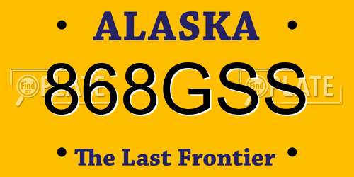 868GSS Alaska License Plate