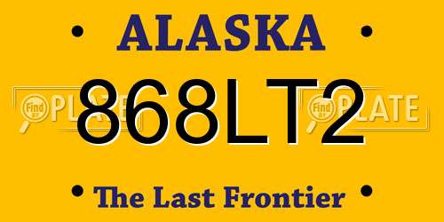 868LT2 Alaska License Plate