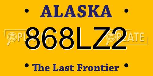 868LZ2 Alaska License Plate
