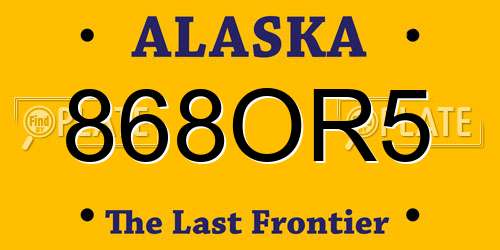 868OR5 Alaska License Plate