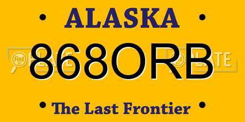 868ORB Alaska License Plate