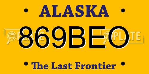 869BEO Alaska License Plate