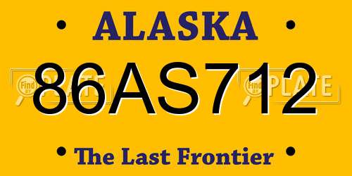 86AS712 Alaska License Plate