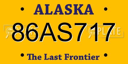 86AS717 Alaska License Plate