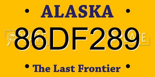 86DF289 Alaska License Plate