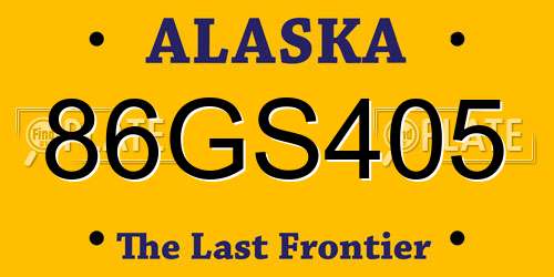 86GS405 Alaska License Plate