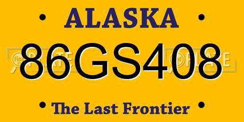 86GS408 Alaska License Plate