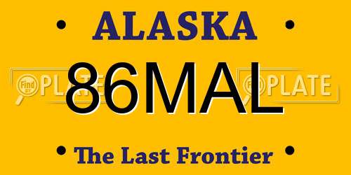 86MAL Alaska License Plate