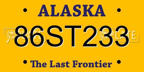 86ST233 Alaska License Plate