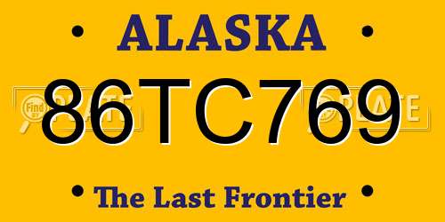 86TC769 Alaska License Plate