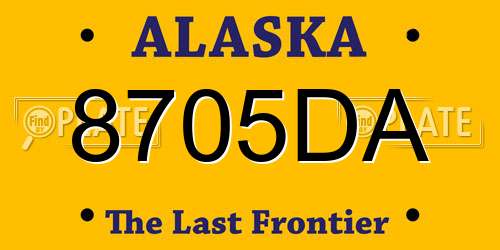 8705DA Alaska License Plate