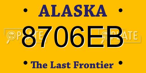 8706EB Alaska License Plate